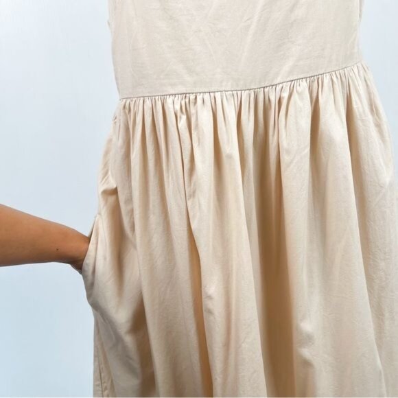 By Anthropologie Square-Neck Tiered Cotton Lined Midi Dress small - Picture 6 of 11